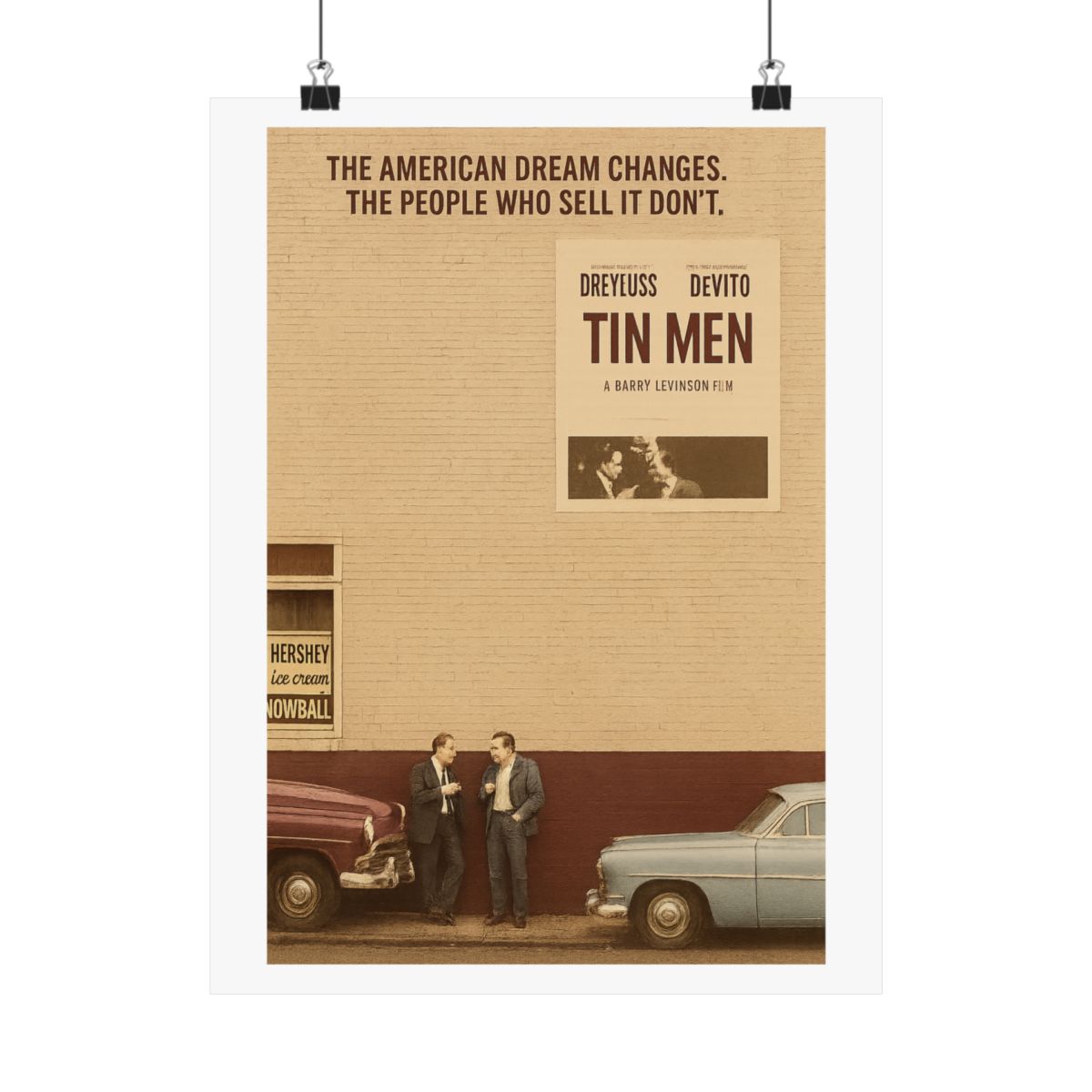 Tin Men Movie Poster | Vintage Richard Dreyfuss Wall Art Print - alternate angle 5, merchandise