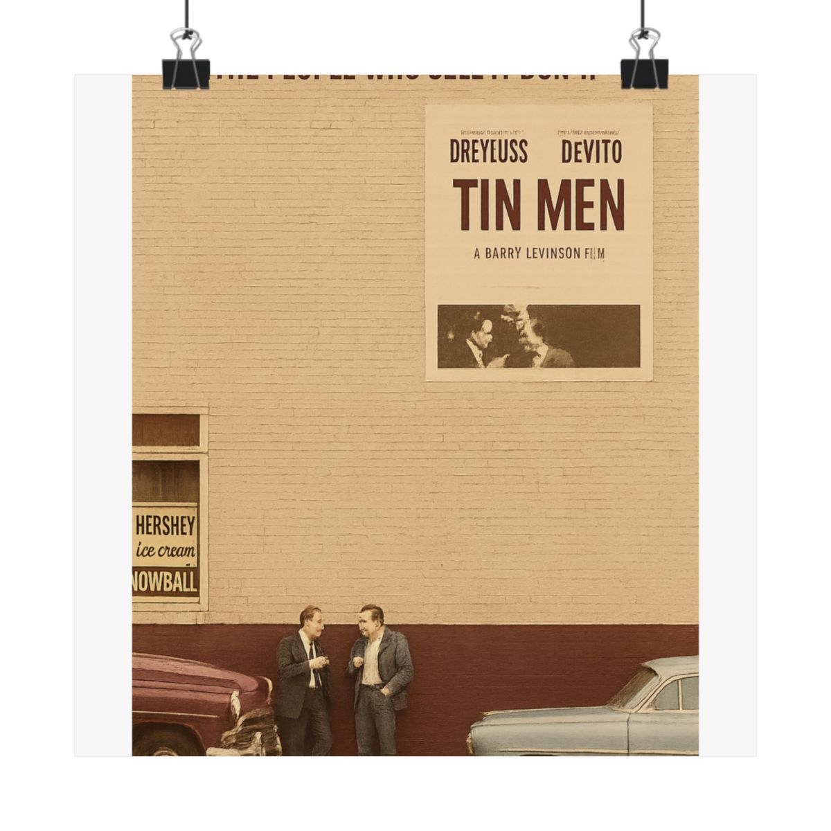 Tin Men Movie Poster | Vintage Richard Dreyfuss Wall Art Print - alternate angle 1, merchandise