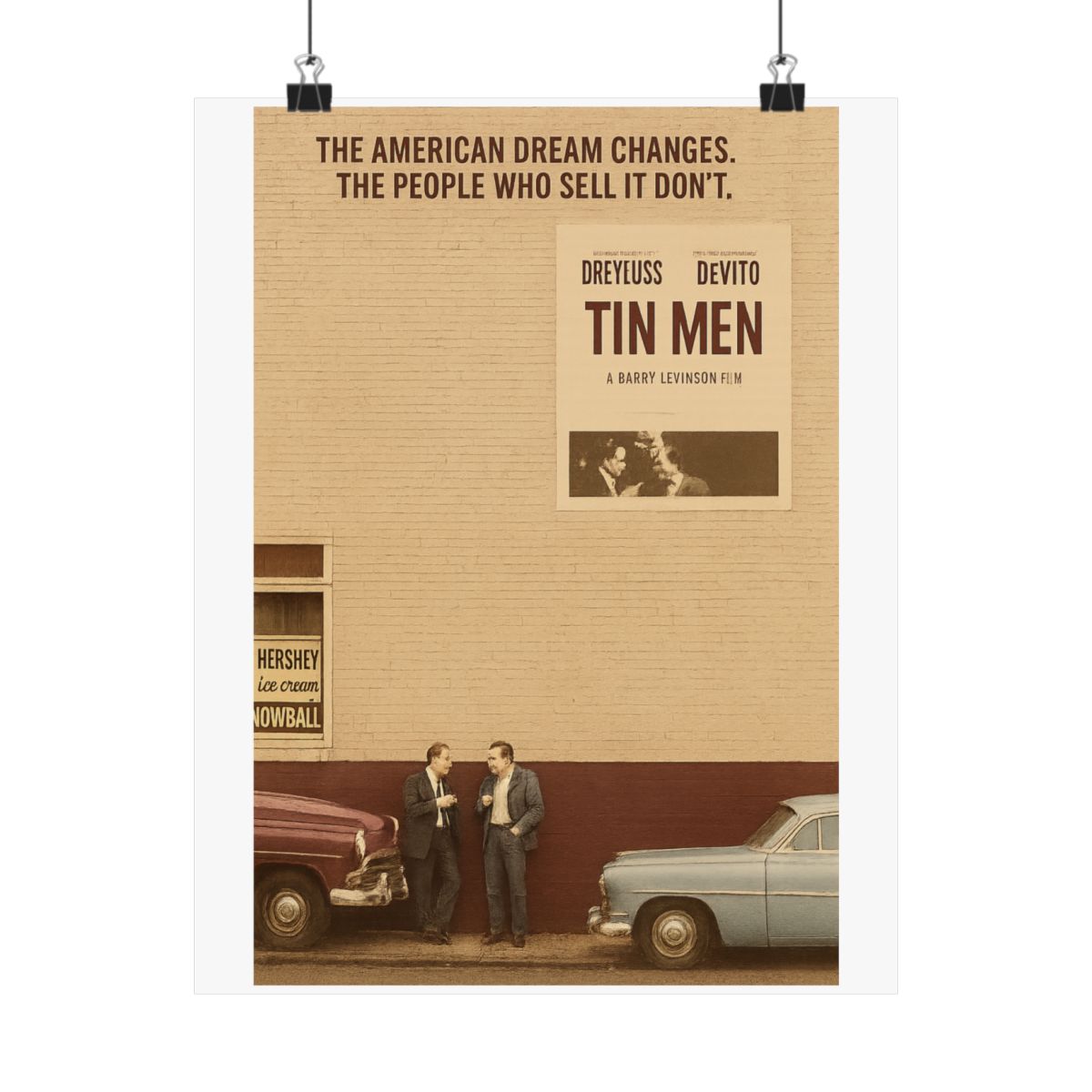 Tin Men Movie Poster | Vintage Richard Dreyfuss Wall Art Print - alternate angle 4, merchandise