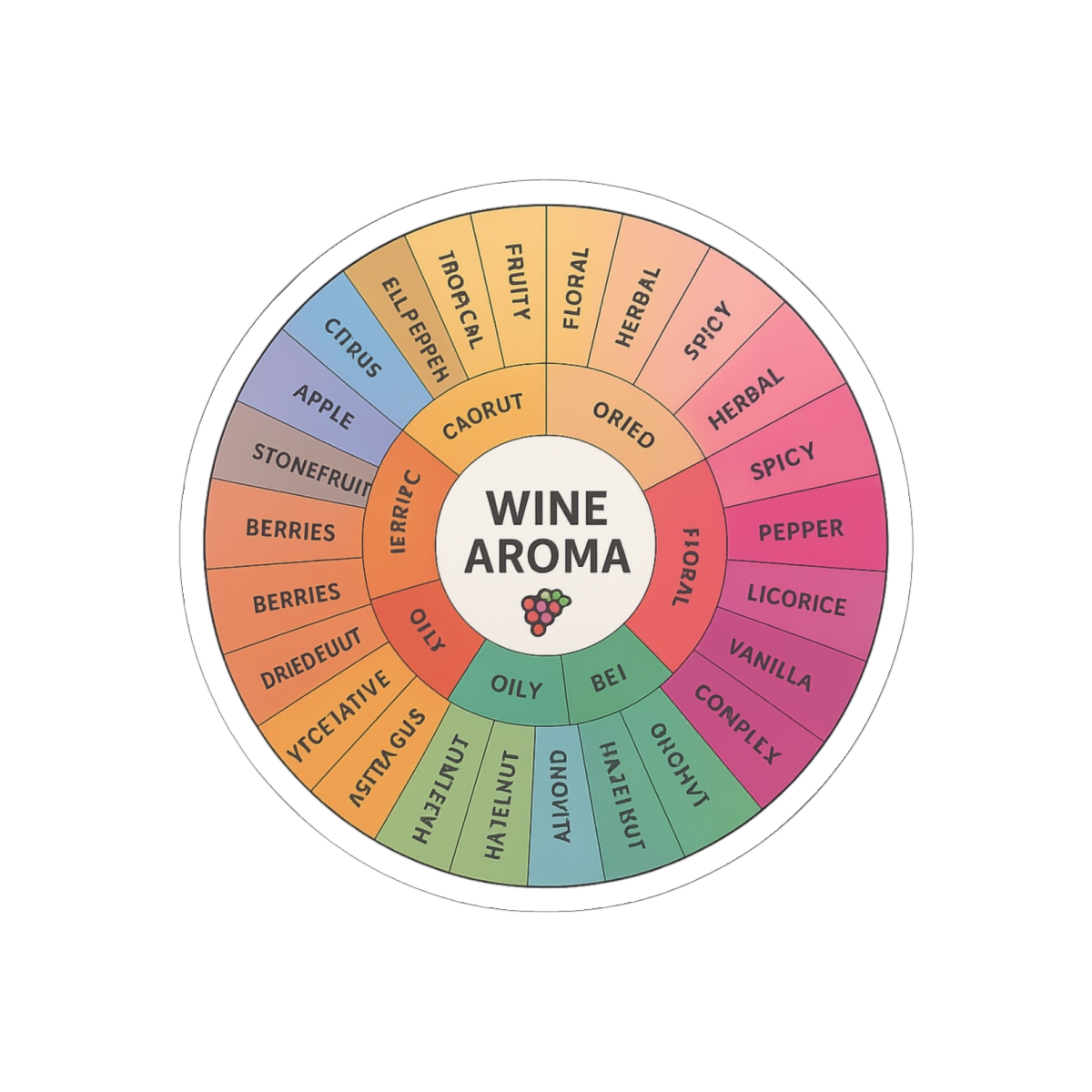 Wine Aroma Wheel Classic Round Vinyl Sticker