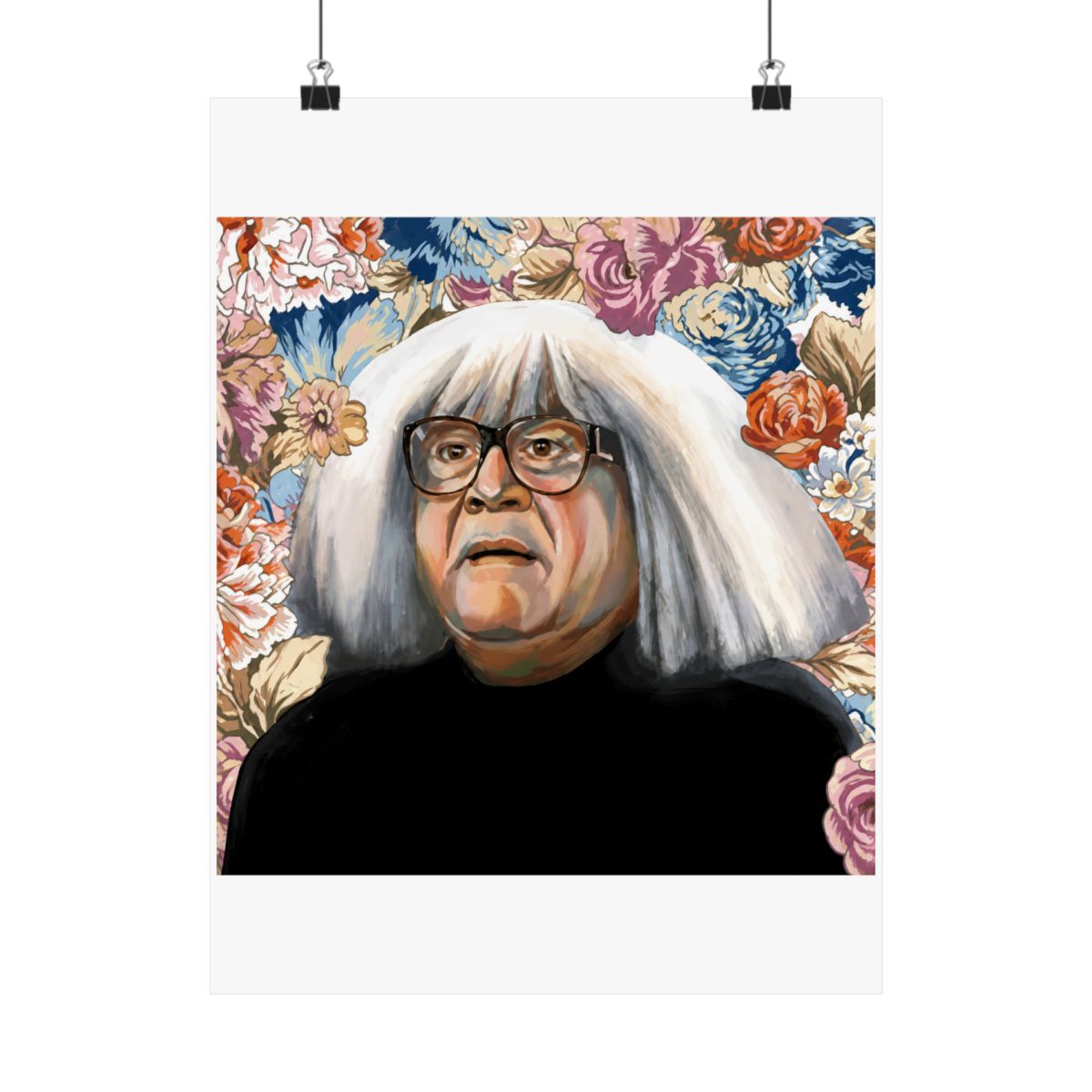 Frank - Oil Painting - Danny DeVito - Art Print - It's Always Sunny In Philadelphia - Floral Painting - Ango Gobloggian - Funny Art - IASIP - alternate angle 5, merchandise