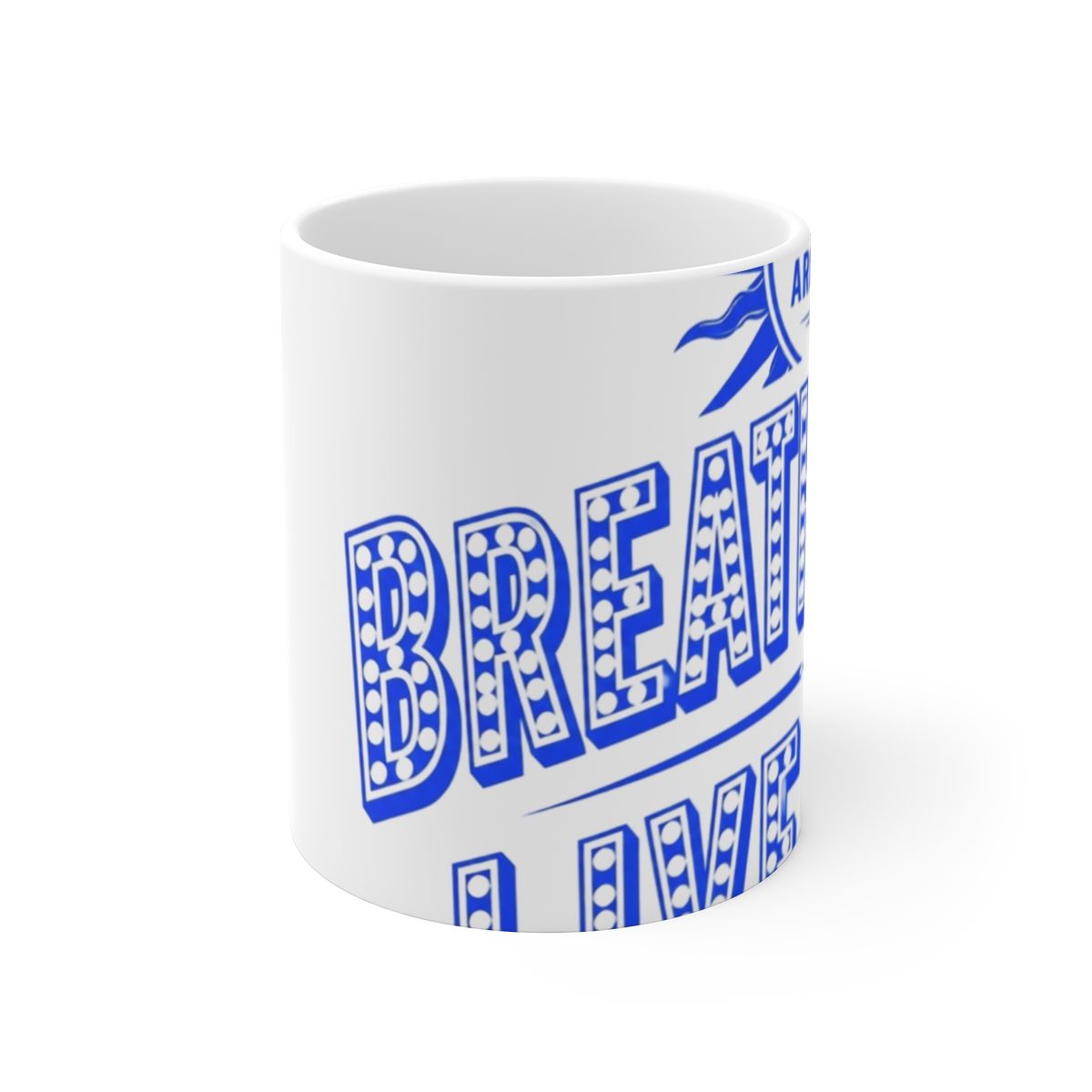 Danny Aromas "Breathe Deep, Live Bold" White Mug - alternate angle 1, merchandise